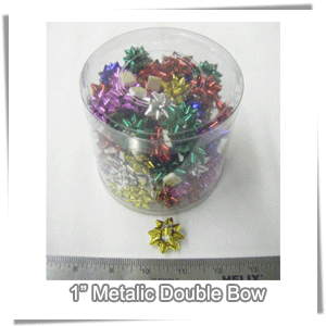 (S700204)<br>1\" Metallic Mixed Double Bow