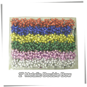 (S700304)<br>2" Metallic Mixed Double Bow