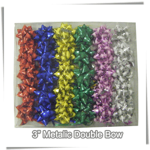 (S700404)<br>3" Metallic Mixed Double Bow