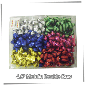 (S700504)<br>4.5" Metallic Mixed Double Bow