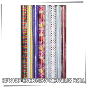 (MET-EVERYDAY)[Gift Wrap] 30"X100" Everyday Metallic Roll Gift W
