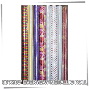 (MET-EVERYDAY)[Gift Wrap] 30\"X100\" Everyday Metallic Roll Gift W