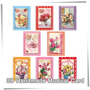 (S510130)<br>Flores Hecha a Mano Tarjeta Musical #A