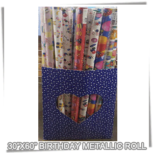(1'' MET BIRTHDAY ROLL)[Gift Wrap] 30X60 Inch Birthday Gift Wrap