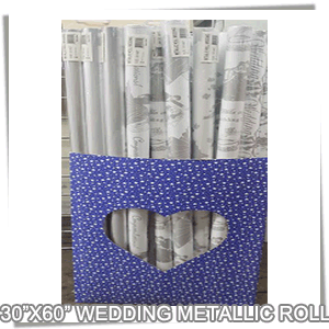(1'' MET WED ROLL)[Gift Wrap] 30X60 Inch Wedding Gift Wrapping R
